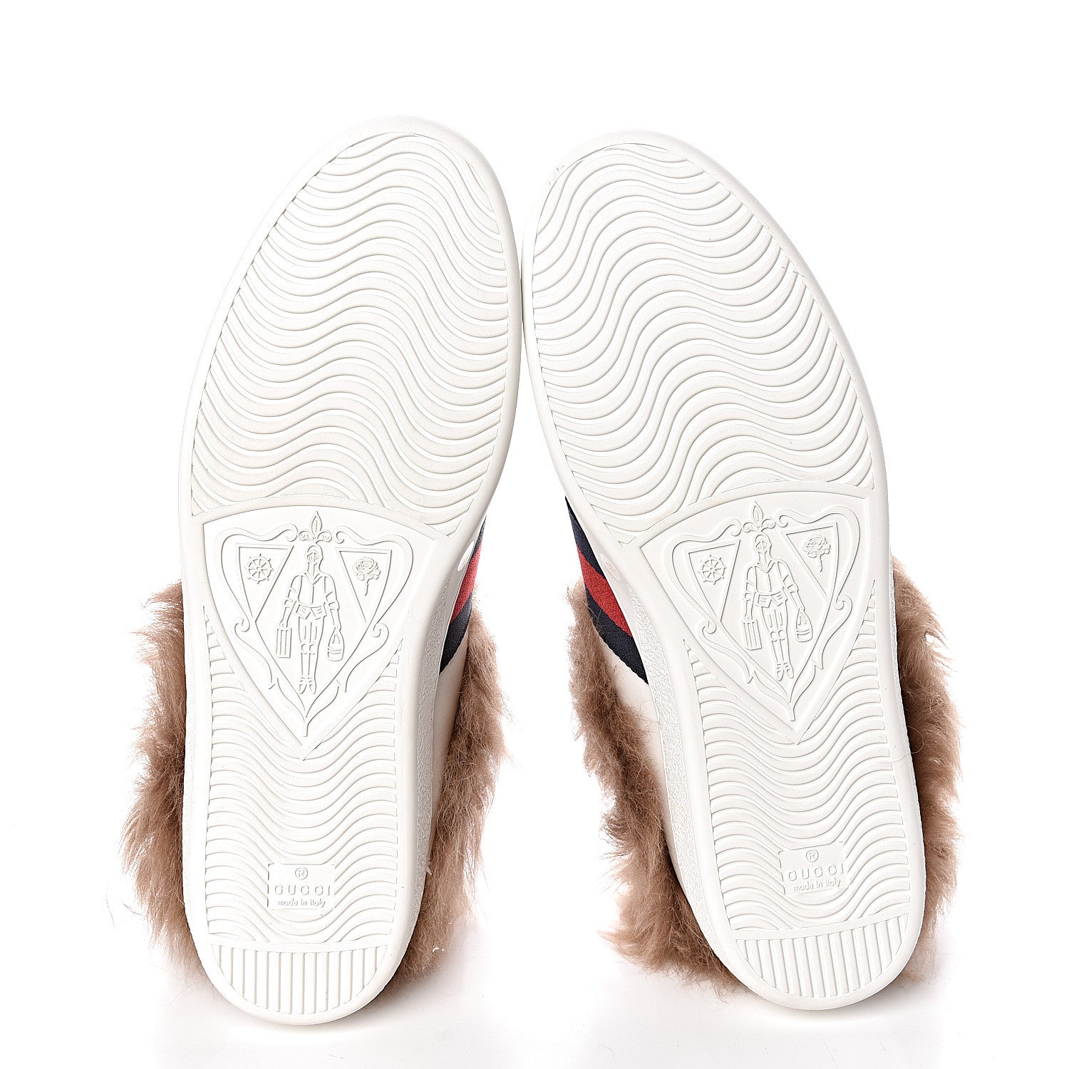 Gucci Calfskin Wool Web Bee Embroidered Mens Ace Sneakers 12 White 5 of 8