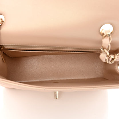 Chanel Iridescent Lambskin Quilted Mini Rectangular Flap Beige 5 of 11