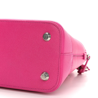 Balenciaga Signature Grained Calfskin Logo S Ville Top Handle Bag Fuchsia 10 of 14