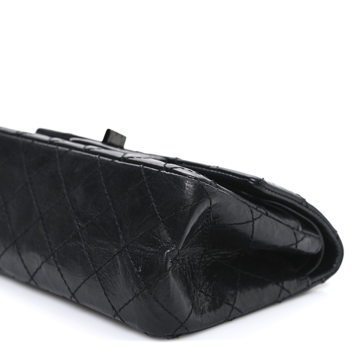 Aged Calfskin Quilted 2.55 Reissue Mini Flap So Black So Black