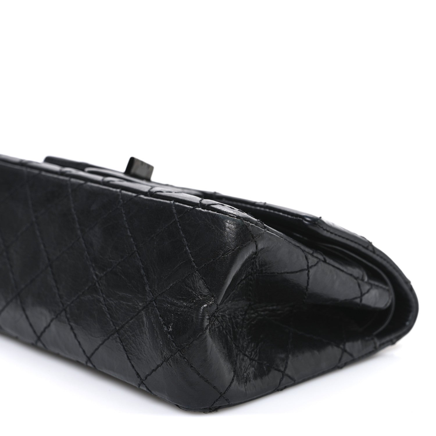 Chanel Aged Calfskin Quilted 2.55 Reissue Mini Flap So Black So Black 10 of 11