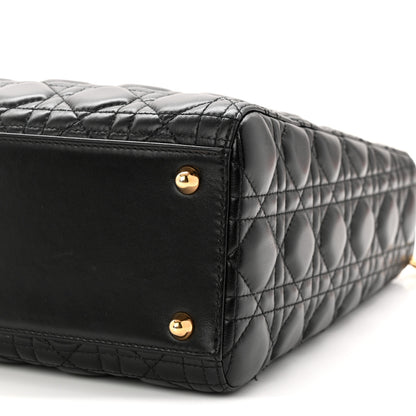 Christian Dior Lambskin Cannage Large Lady Dior Black 10 of 11