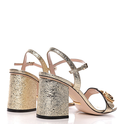 Gucci Galassia GG Marmont Ankle Wrap 75mm Sandals 38 Platino 4 of 8