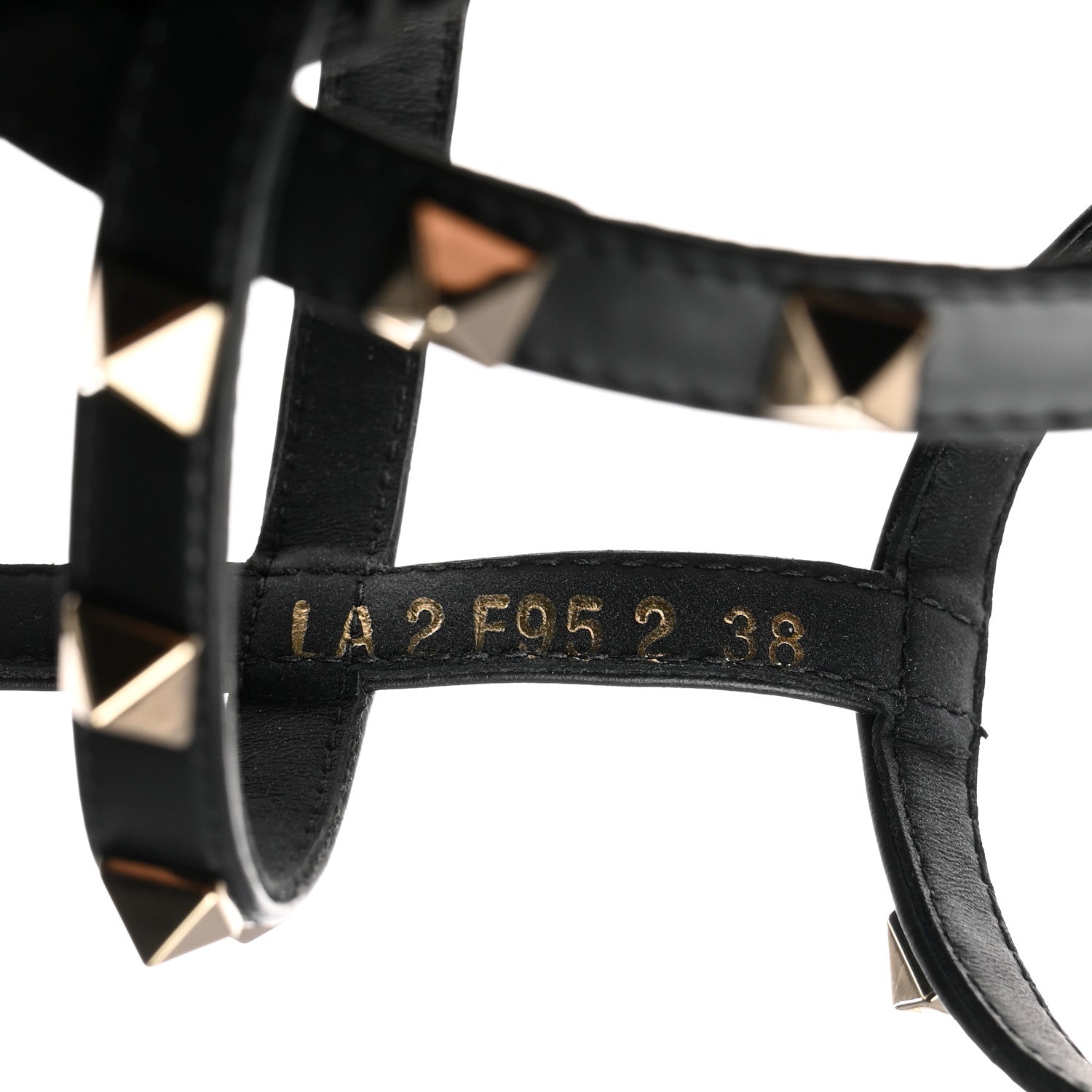 Valentino Garavani Calfskin Rockstud Ankle Strap Torchon Espadrille Caged 25/95mm Wedge Sandals 38 Black 7 of 9