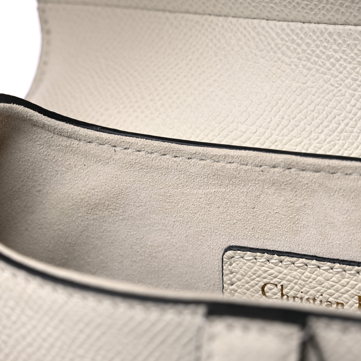 Christian Dior Grained Calfskin Mini Saddle Bag With Strap White 10 of 11