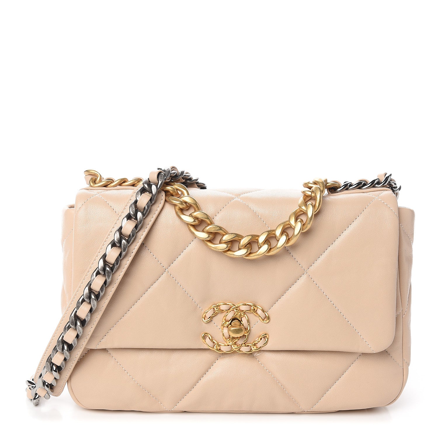 Chanel Lambskin Quilted Medium 19 Flap Light Beige 1 of 11