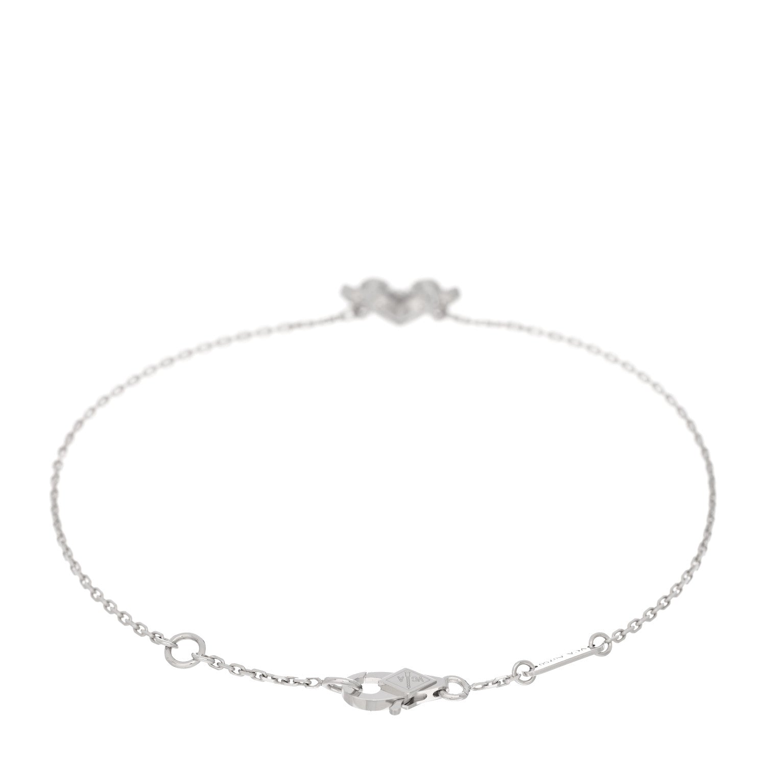 Van Cleef & Arpels 18K White Gold Diamond Mini Frivole Pave Bracelet 2 of 4