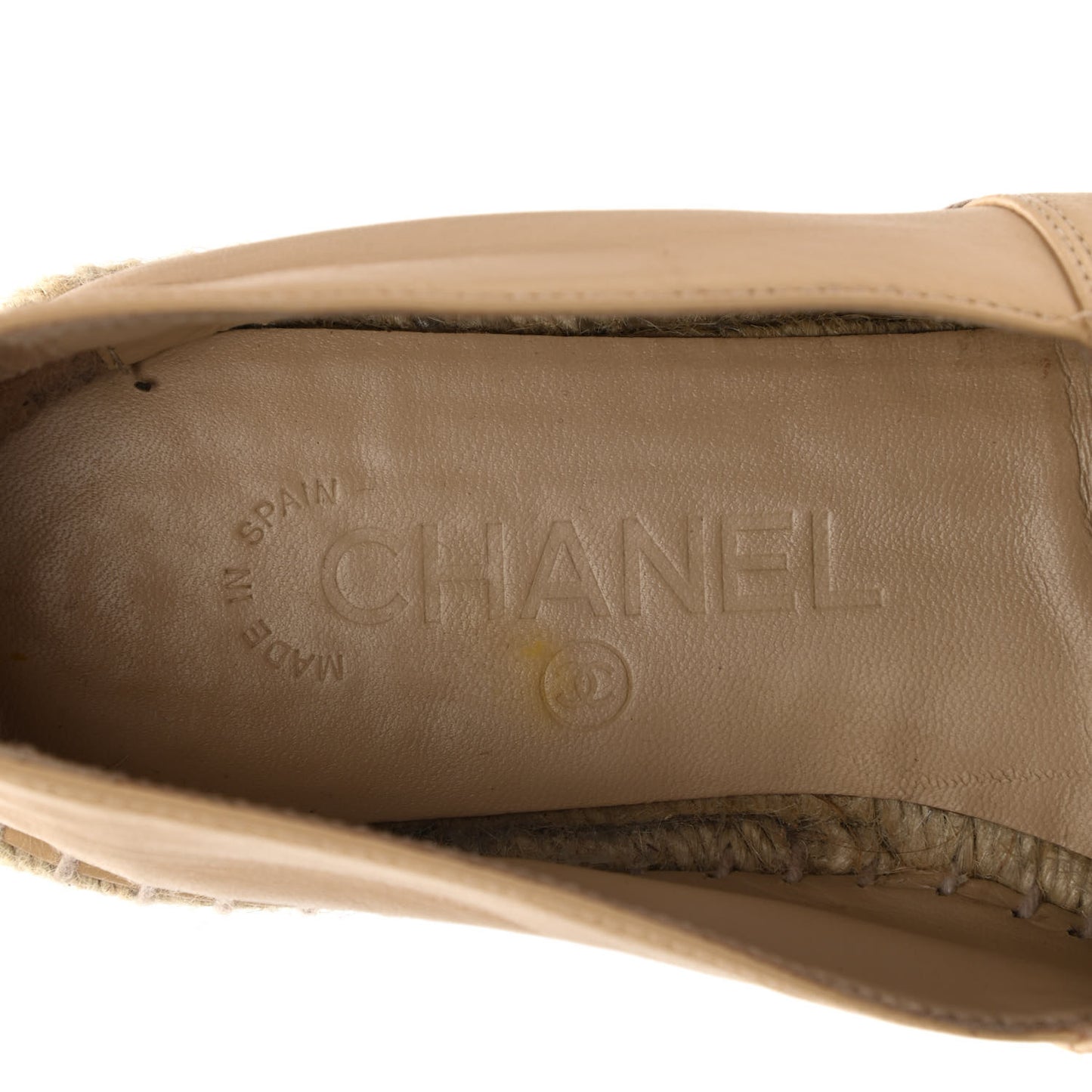 Lambskin CC Espadrilles 38 Beige Black