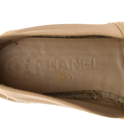 Chanel Lambskin CC Espadrilles 38 Beige Black 8 of 15