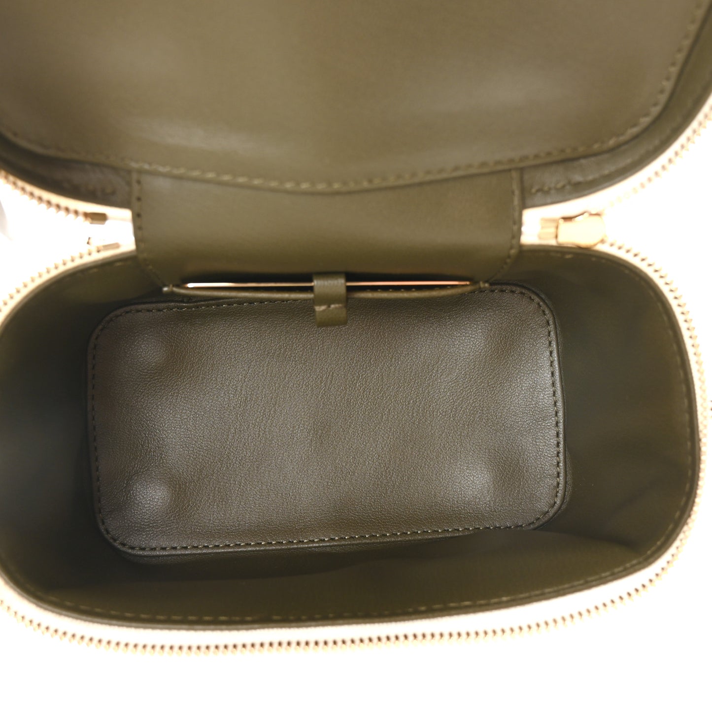 Lambskin Embossed Monogram Vanity PM Cream