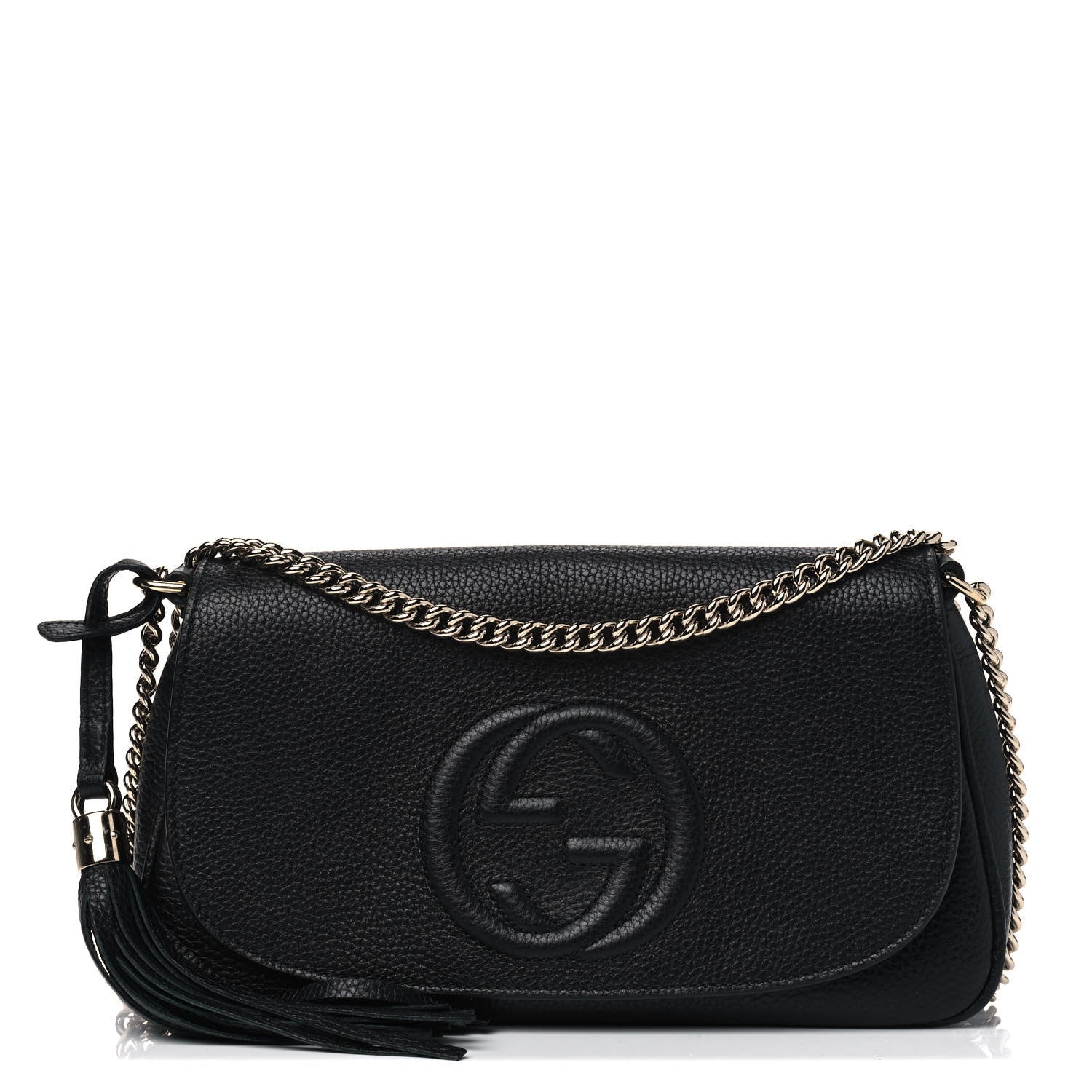 Gucci Pebbled Calfskin Medium Soho Flap Crossbody Black 1 of 5