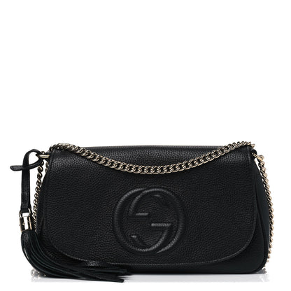 Gucci Pebbled Calfskin Medium Soho Flap Crossbody Black 1 of 5