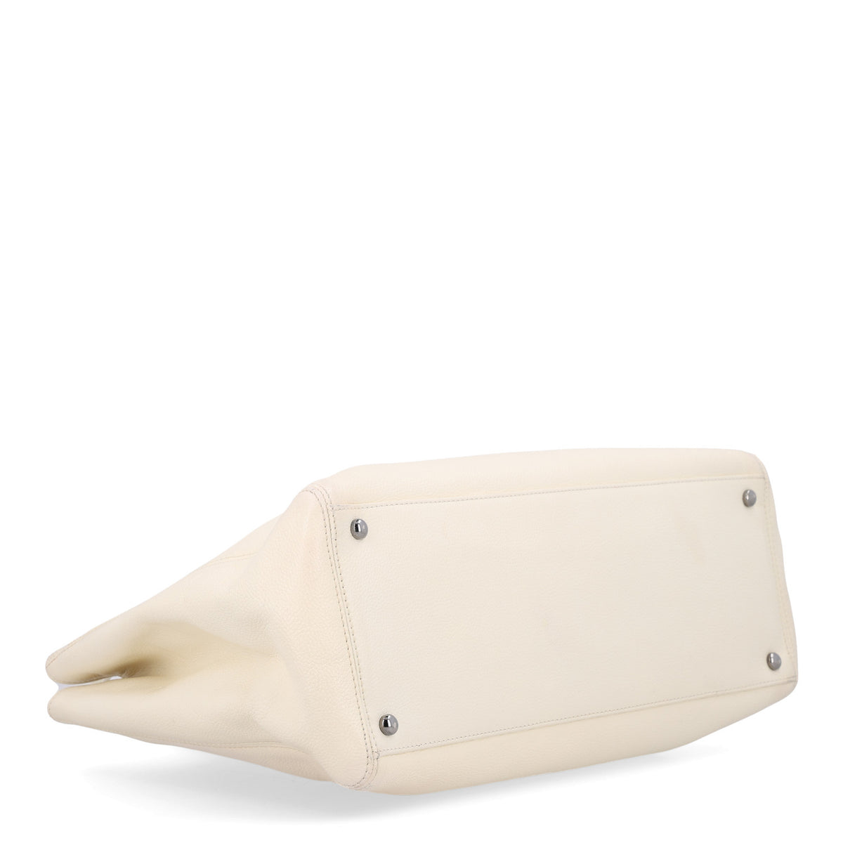 Calfskin Mademoiselle Lock Cerf Executive Shopper Tote White