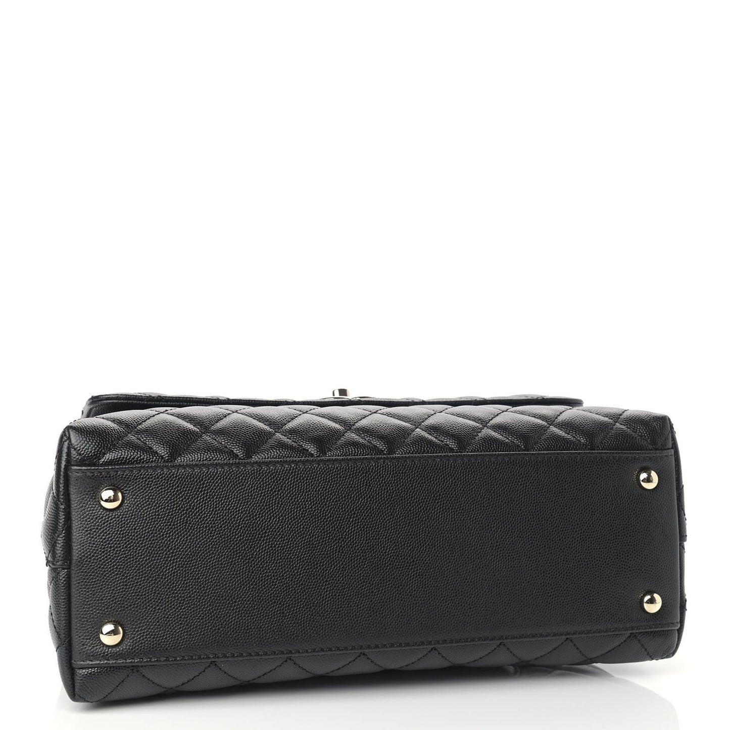 Caviar Quilted Small Coco Handle Flap Black
