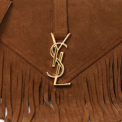 Saint Laurent Suede Fringe Baby Monogram Satchel Light Ocre 7 of 11