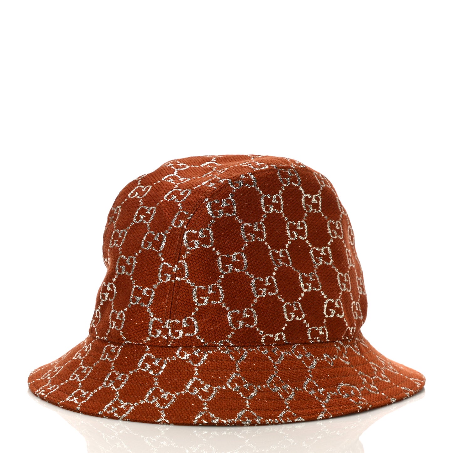 Canvas Lame GG Monogram Bucket Hat L Burnt Orange Silver