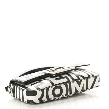 Fendi X MARC JACOBS Nappa Vitello King Logo Print Phone Baguette White Black 4 of 11