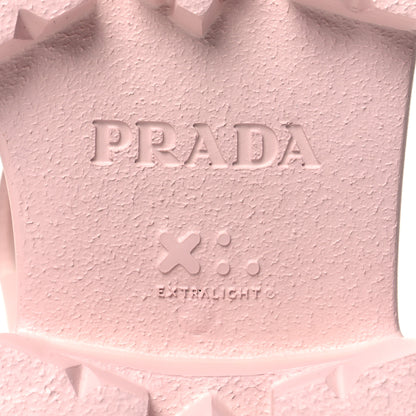 Prada Foam Rubber Metal Triangle Logo Monolith 55mm Cage Sandals 40 Alabastro 7 of 9