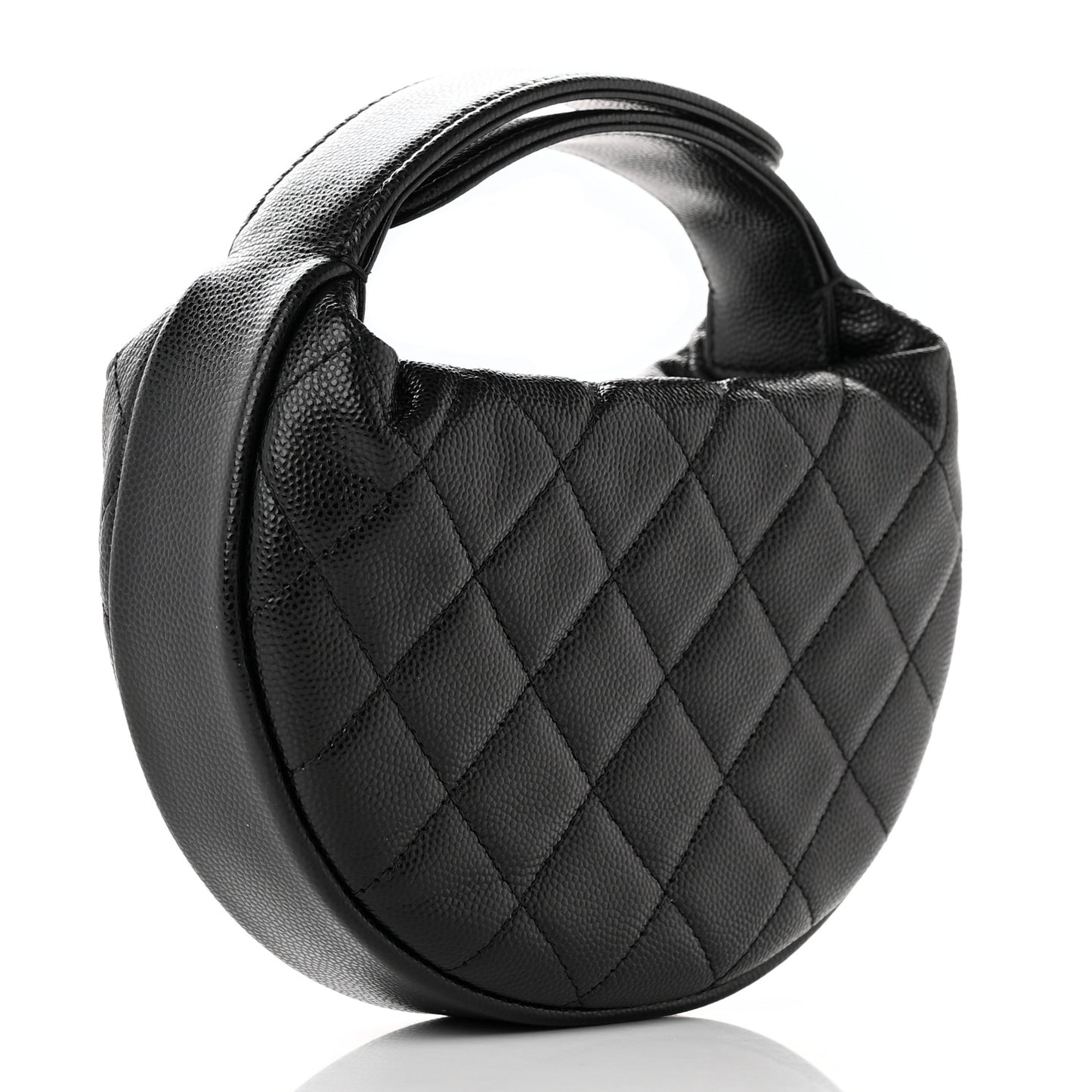 Caviar Quilted Polly Pocket Pouch Hobo Black