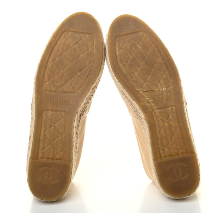 Chanel Lambskin Quilted CC Espadrilles 39 Beige 5 of 10