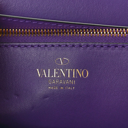 Valentino Garavani Nappa Suede Stud Sign Shoulder Bag Indian Violet 6 of 10