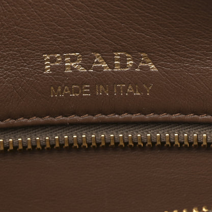Prada Vitello Daino Soft Large Zippered Messenger Hobo Caramel 6 of 12