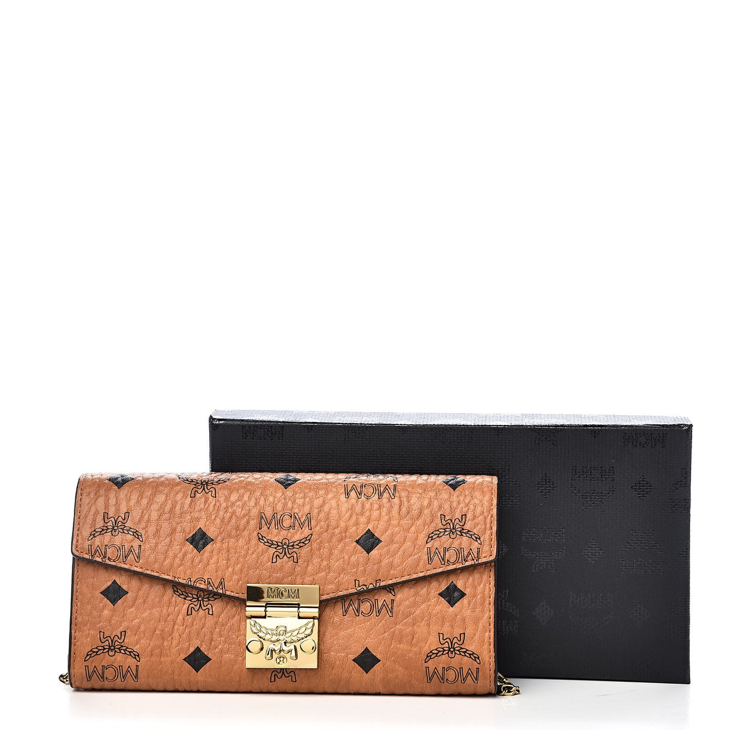 Visetos Large Patricia Wallet On Chain Cognac