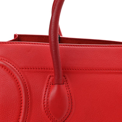 Celine Supple Calfskin Medium Phantom Luggage Coquelicot 10 of 12