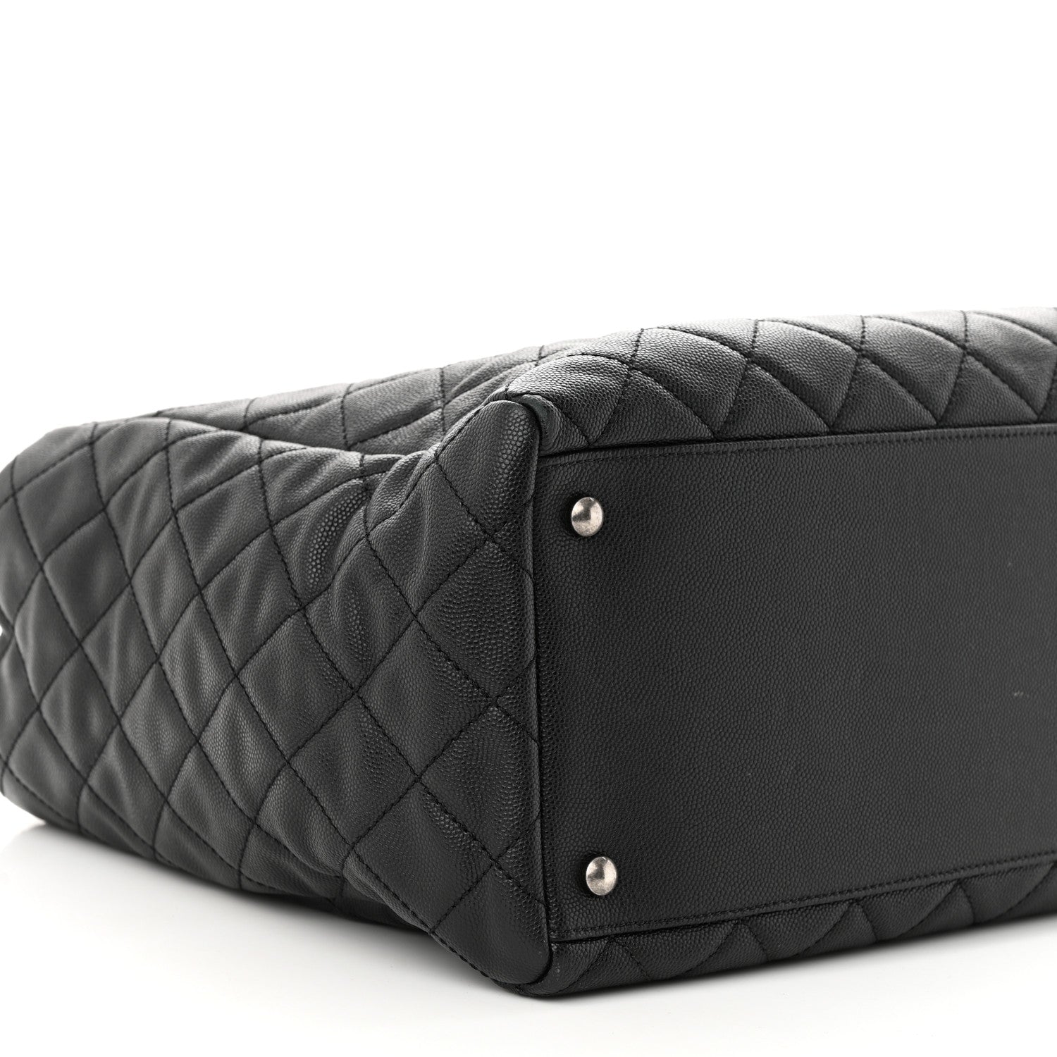 Chanel Caviar Lizard Quilted Large Coco Handle Shopping Tote Black 10 of 15