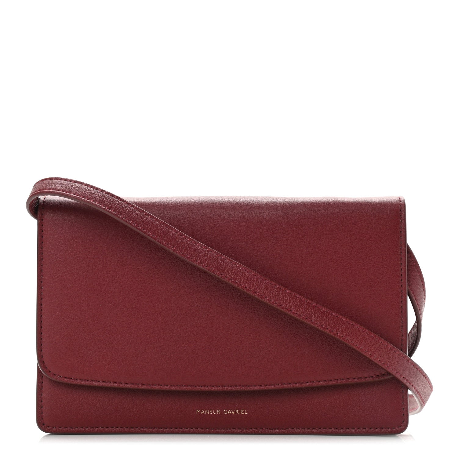 Mansur Gavriel Calfskin Crossbody Wallet Claret 1 of 9