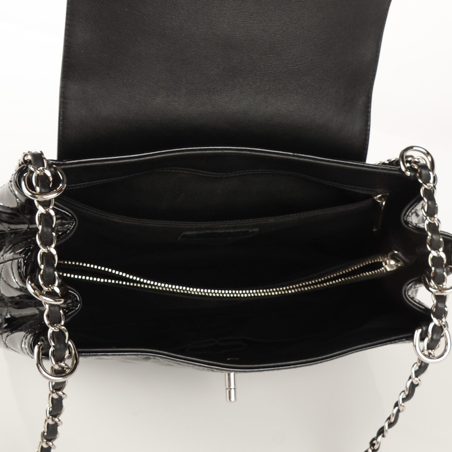 Chanel Patent Quilted Coco Shine Large Accordion Flap Black 6 of 9