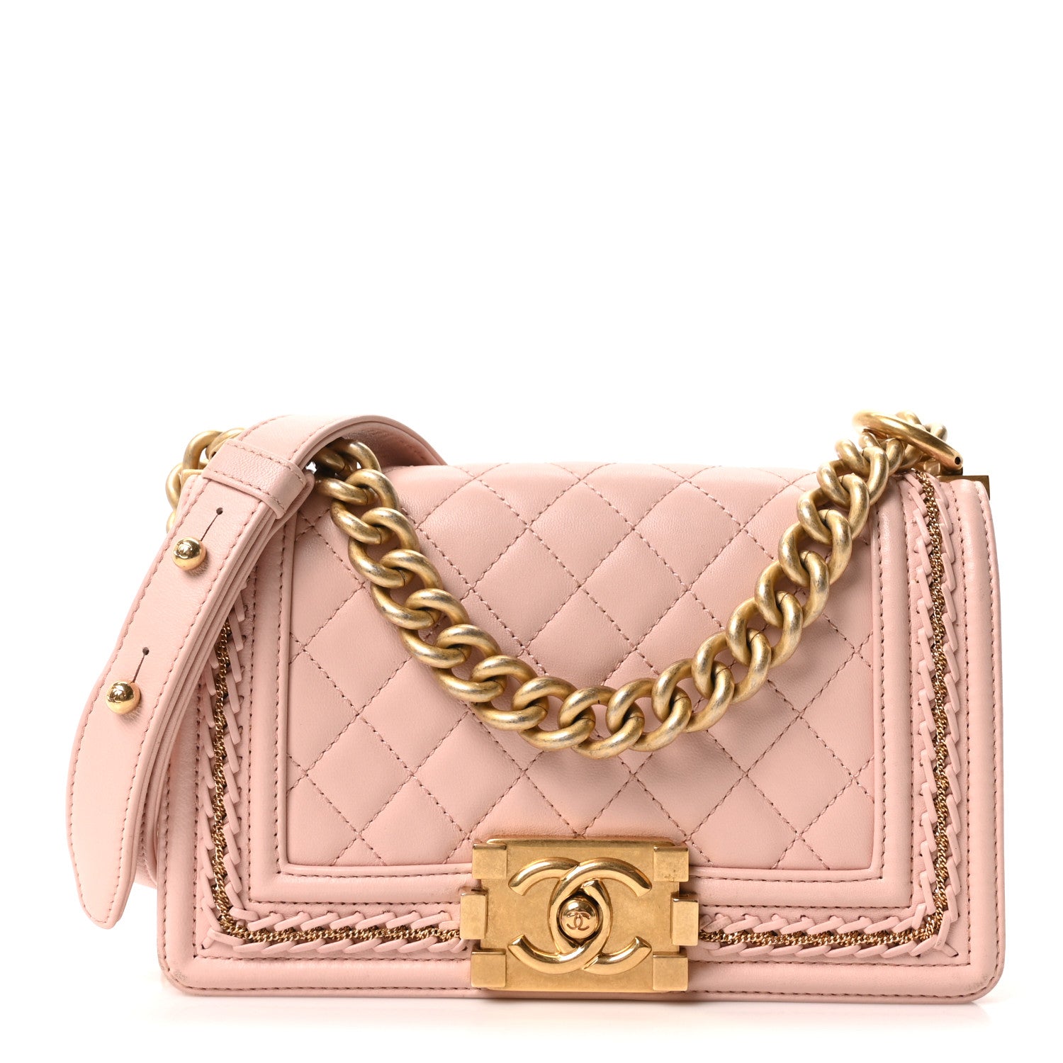 Chanel Lambskin Quilted Small Chain Around Boy Flap Pink 1 of 10