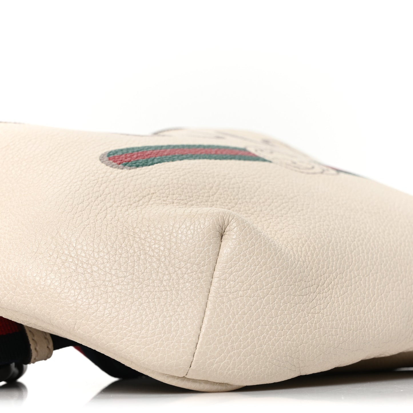 Grained Calfskin Logo Belt Bag White