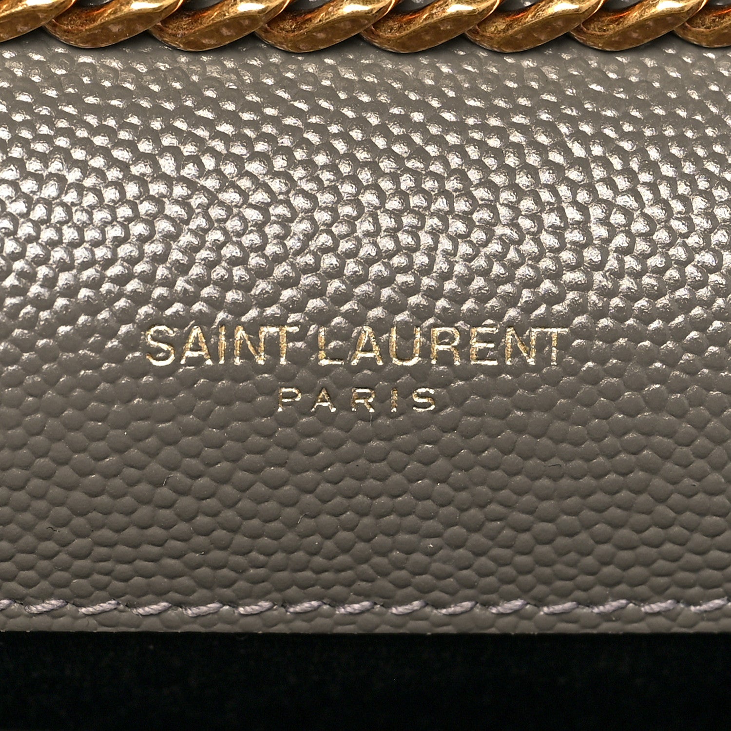 Saint Laurent Grain De Poudre Medium Classic Monogram Kate Satchel Earth Grey 6 of 11