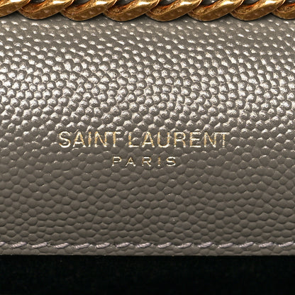 Saint Laurent Grain De Poudre Medium Classic Monogram Kate Satchel Earth Grey 6 of 11