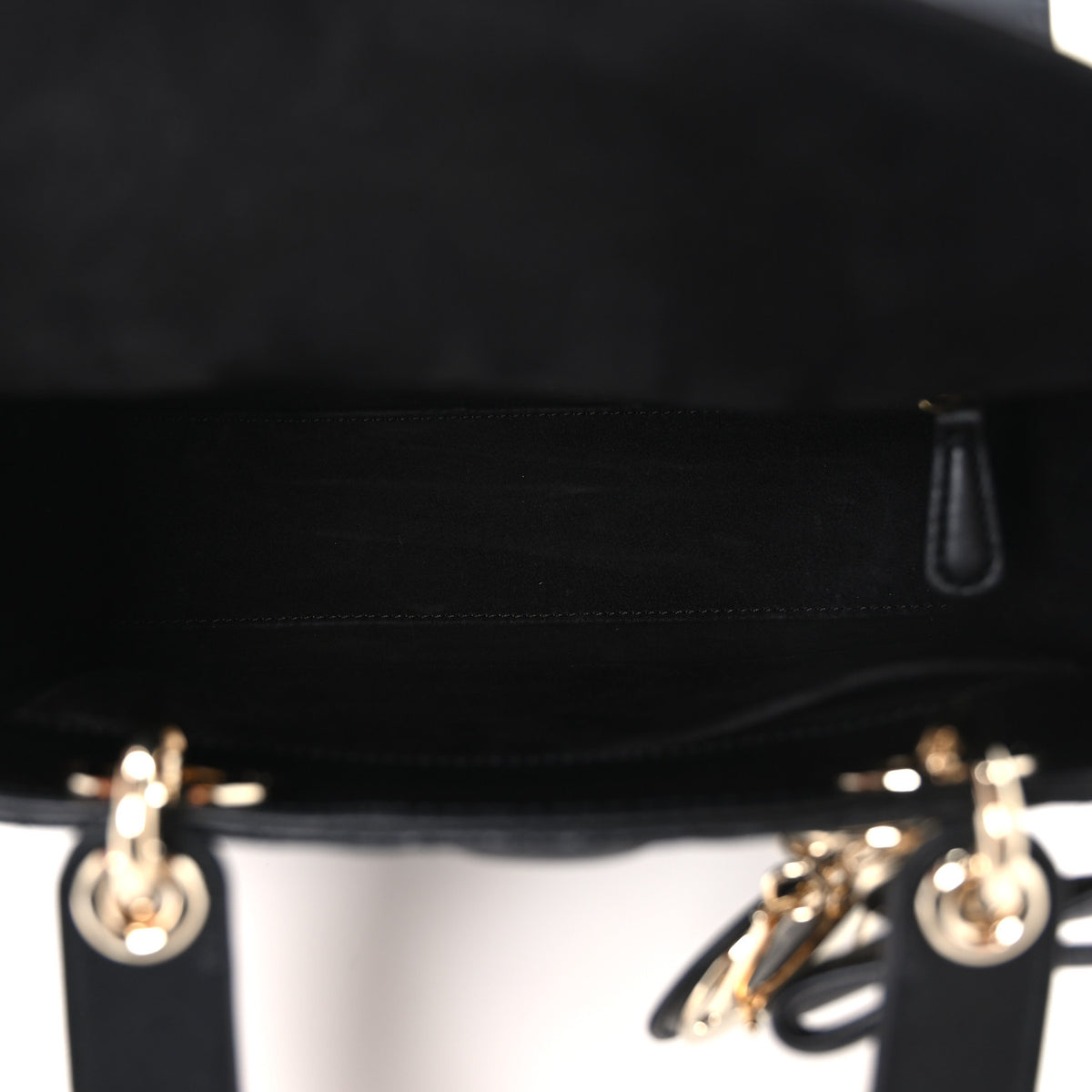 Lambskin Cannage Small Lady Dior With Strap Black