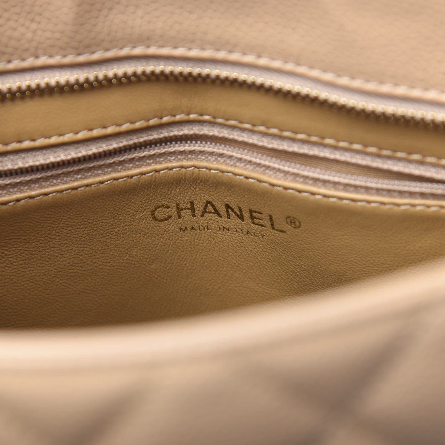 Caviar Quilted Medallion Tote Beige