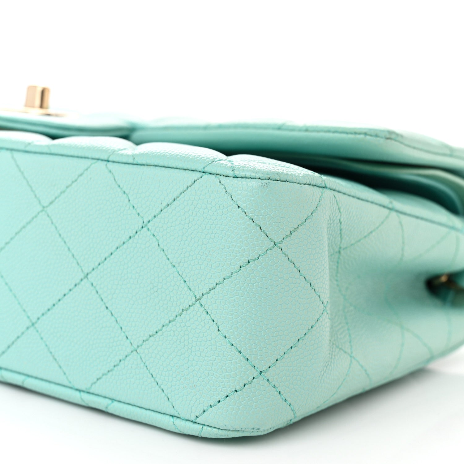 Chanel Caviar Quilted Medium Double Flap Light Blue 10 of 14