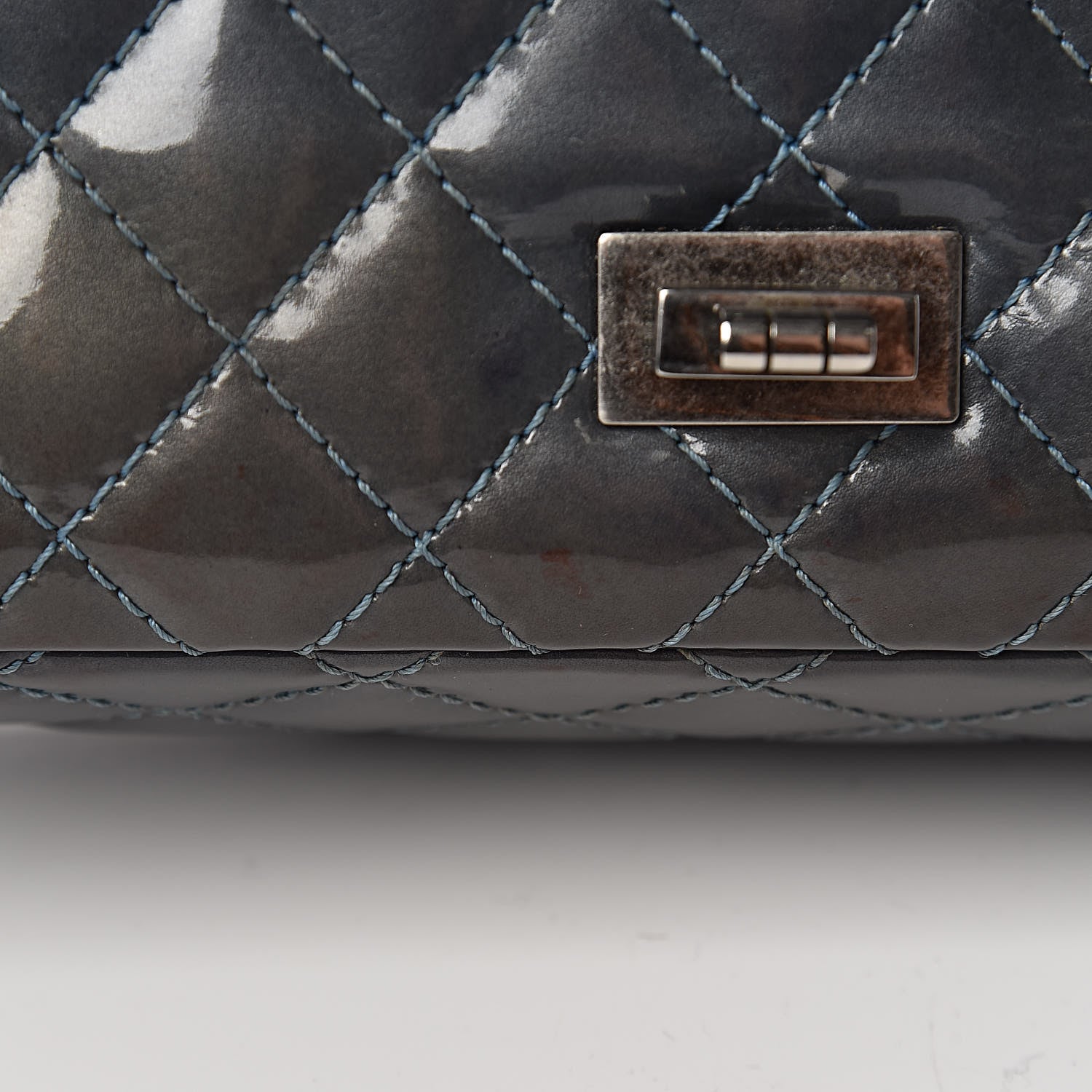Chanel Patent Quilted 2.55 Reissue 225 Flap Blue 12 of 22