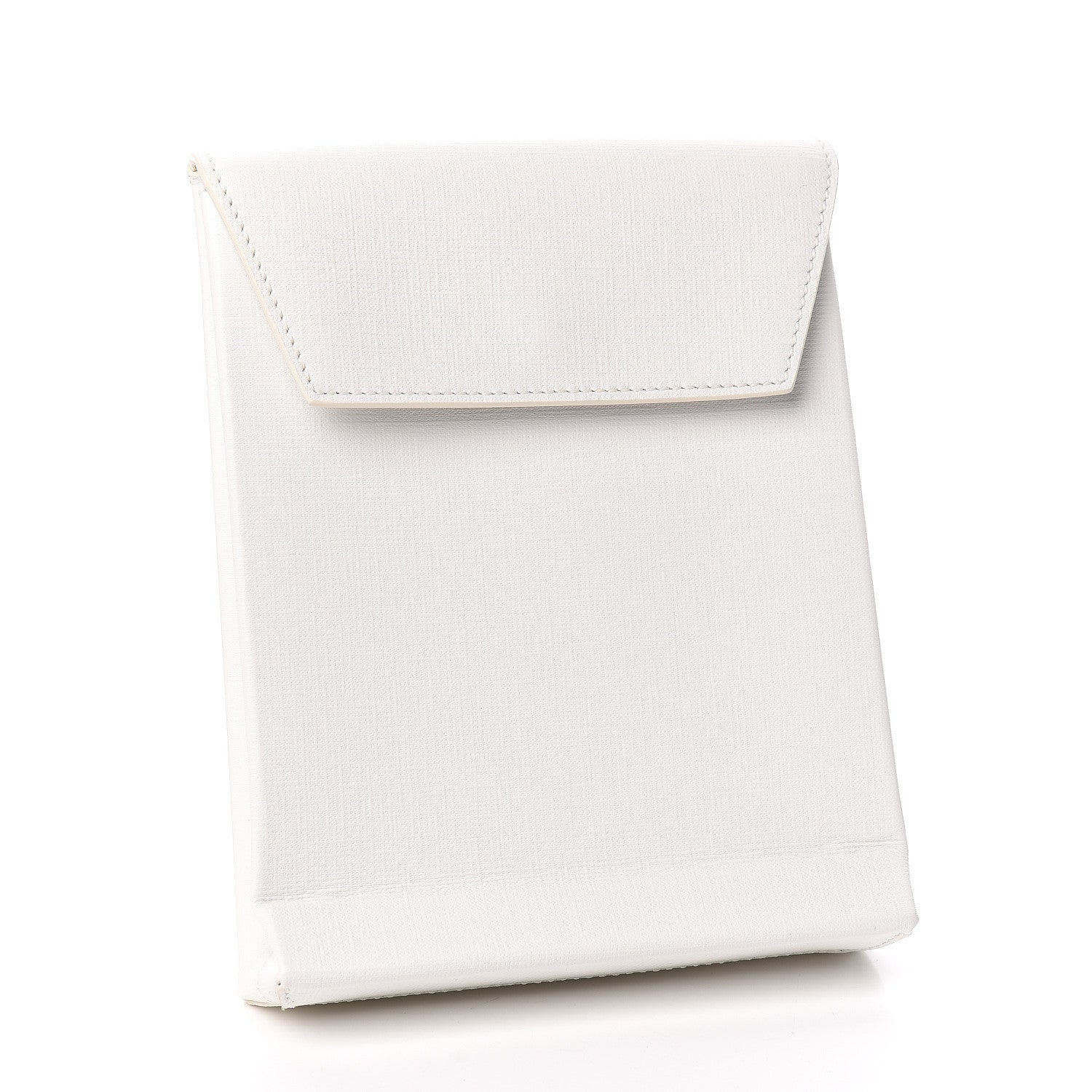Balenciaga Squared Calfskin Logo Shopping Envelope Clutch White 3 of 8