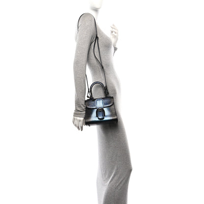 Delvaux Iridescent Lizard Mini Brillant Satchel Black 2 of 10