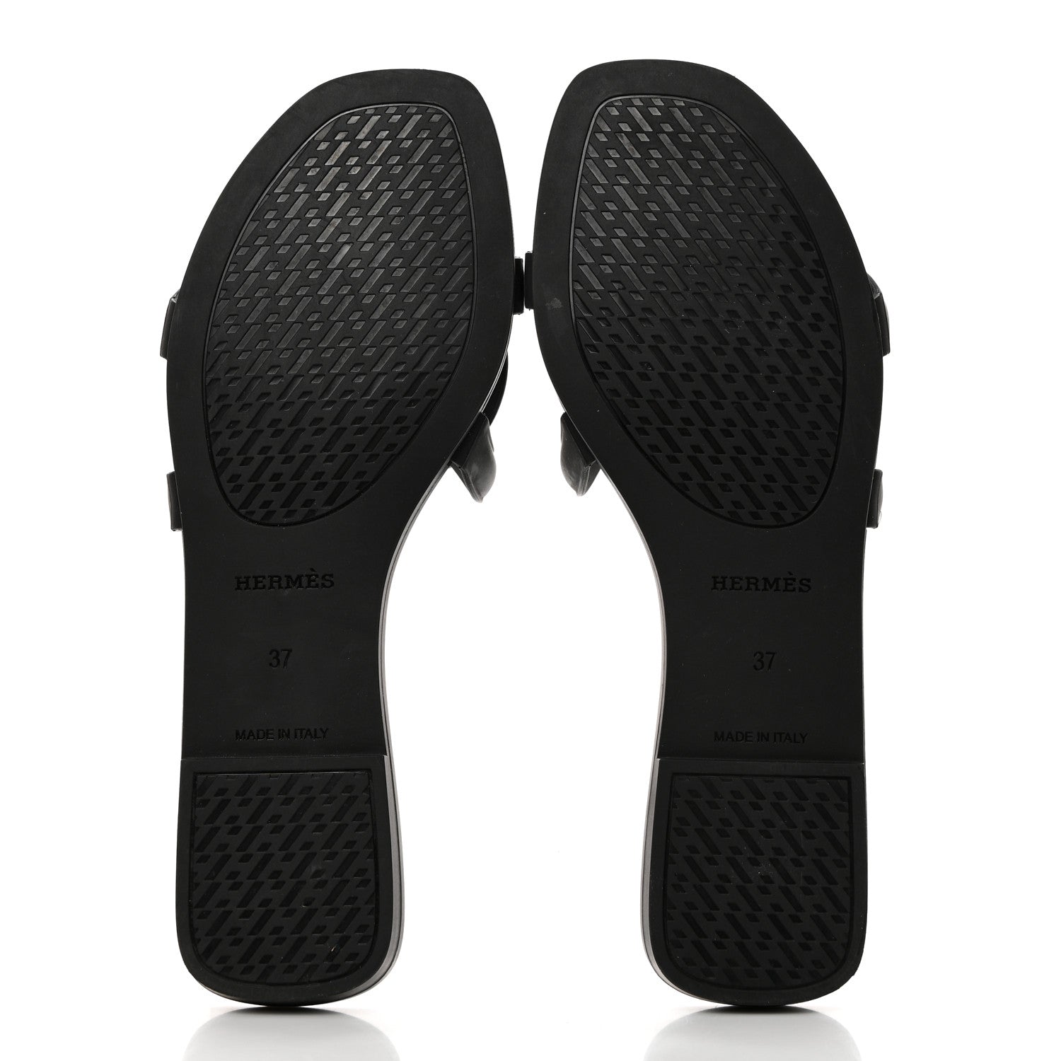 Hermes Rubber Aloha Sandals 37 Black 5 of 9