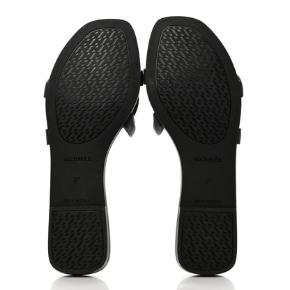 Hermes Rubber Aloha Sandals 37 Black 5 of 9