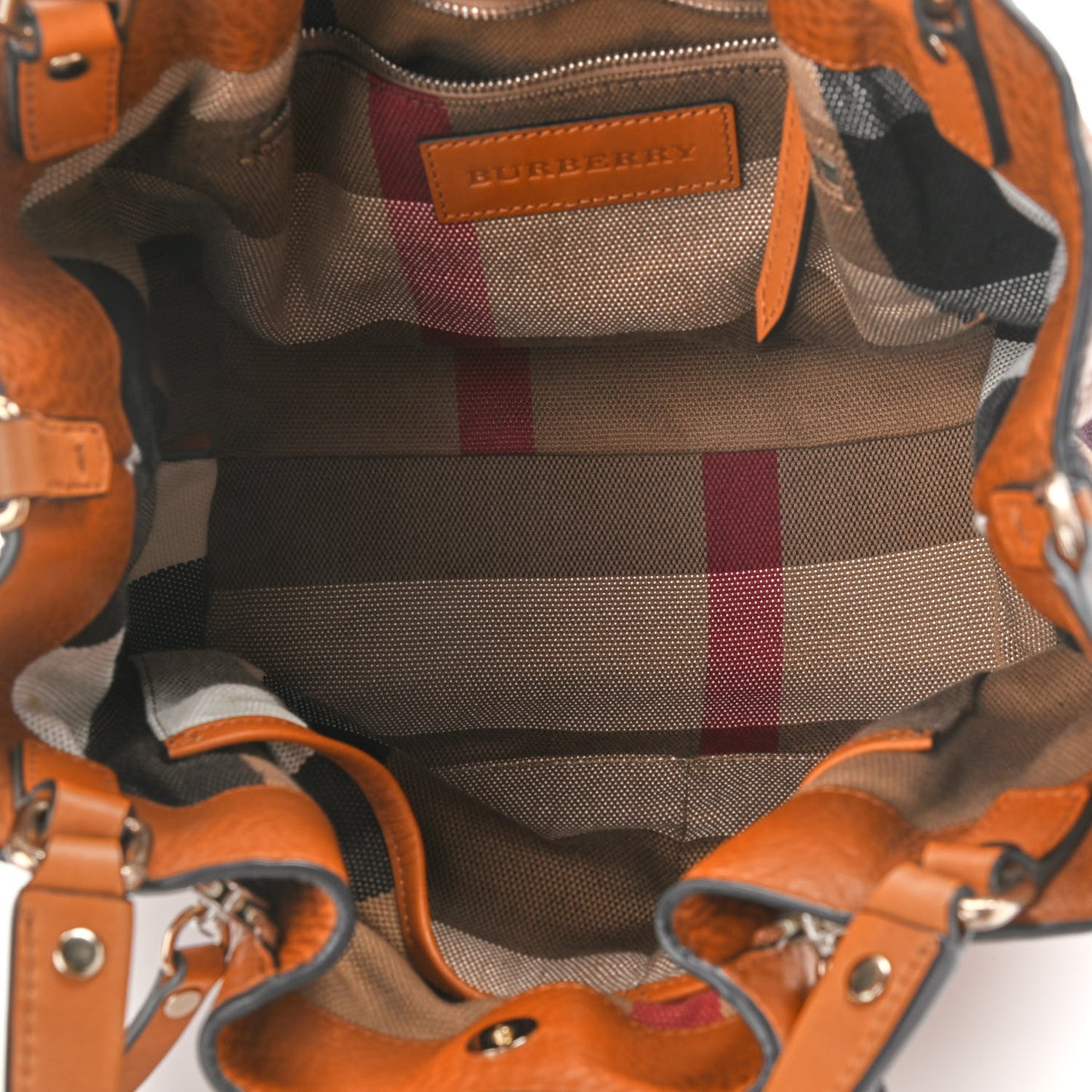 Grainy Calfskin House Check Small Maidstone Saddle Brown