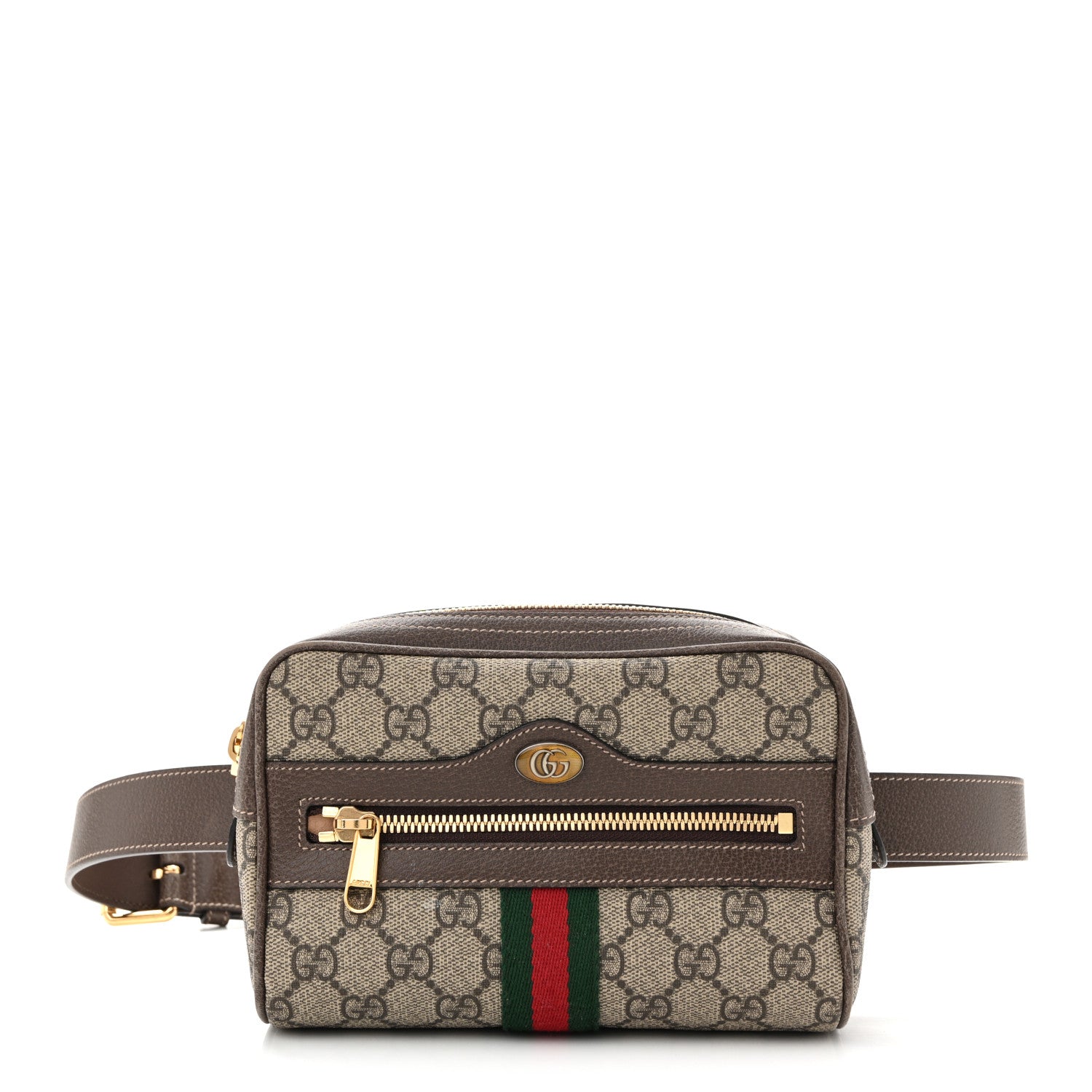 Gucci GG Supreme Monogram Web Small Ophidia Belt Bag 95 38 Dark Brown 1 of 11