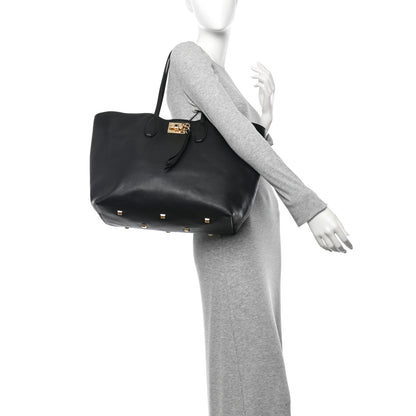 Salvatore Ferragamo Calfskin Studio Tote Black 2 of 10