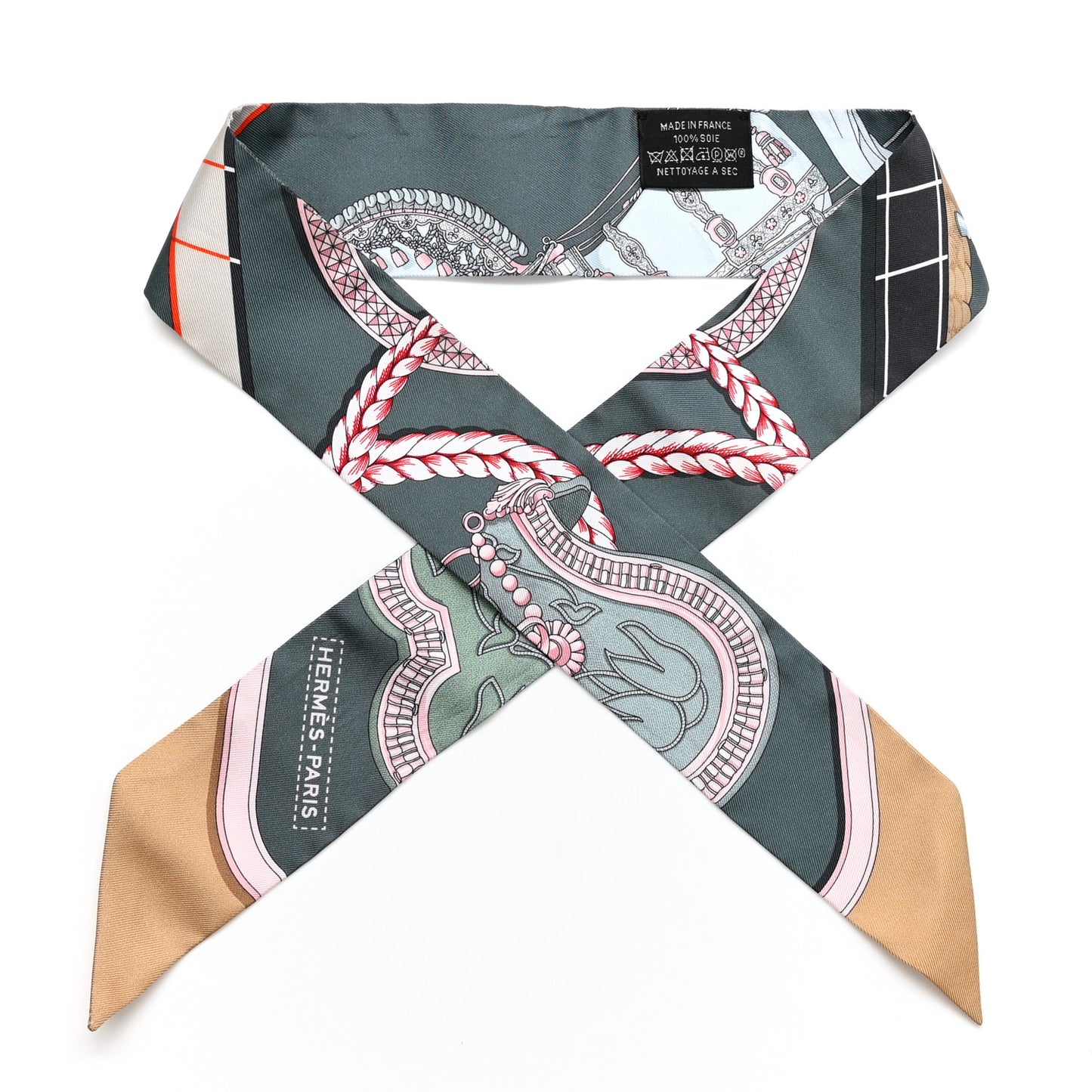 Silk Grand Apparat Twilly Vert Argile Rose