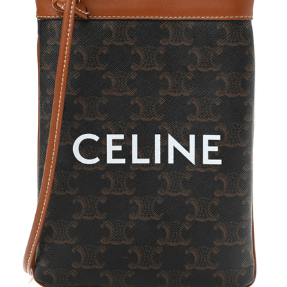 Celine Triomphe Canvas Calfskin Mini Poche Bag Tan 8 of 12