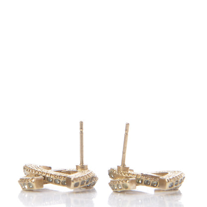 Chanel Baguette Crystal CC Earrings Gold Black 3 of 5