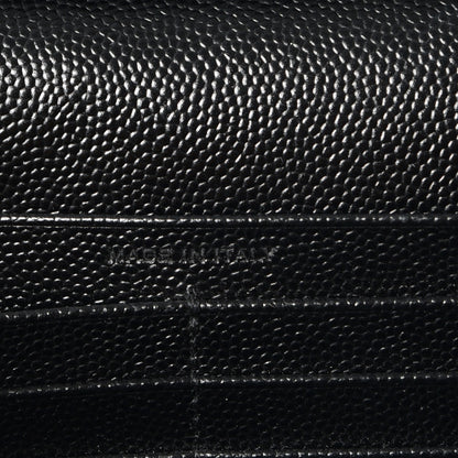 Saint Laurent Grain De Poudre Matelasse Chevron Monogram Chain Wallet Black 7 of 10